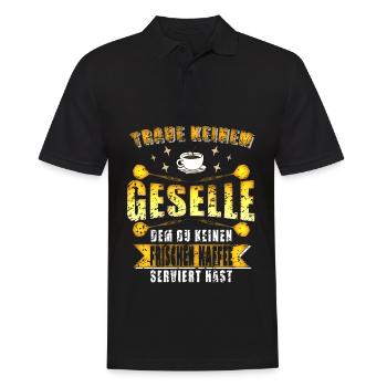 Geselle Kaffee Handwerker Spruch - Männer Poloshirt - Schwarz - Vorne - Kai (181cm)