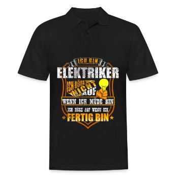 L’électricien dit fatigué fini - Polo Homme - noir - Devant - Kai (181cm)