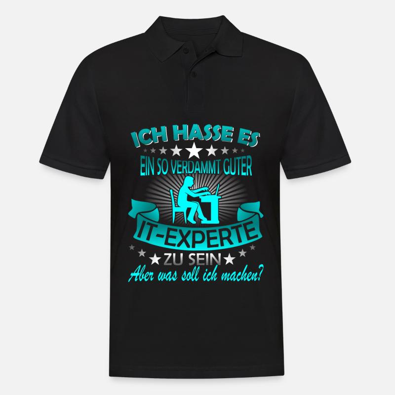 Informatiker It Experte Expert Computer Nerd - Männer Poloshirt - Schwarz