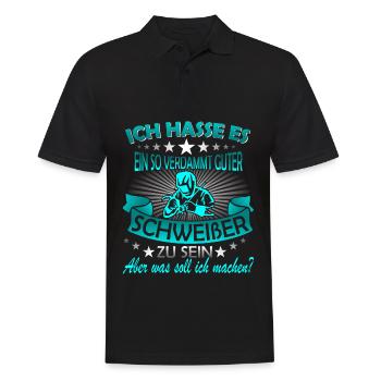 Schweißer Metallbauer Schweisser Schweißen - Männer Poloshirt - Schwarz - Vorne - Kai (181cm)