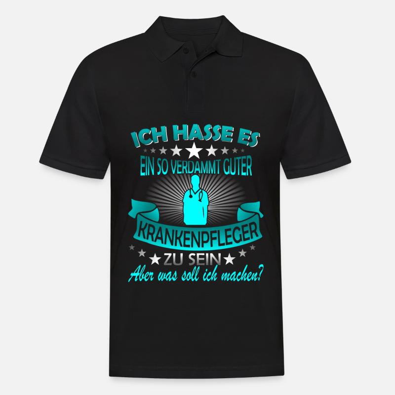 Geschenkidee für Krankenpfleger Pflegerin Pfleger - Männer Poloshirt - Schwarz