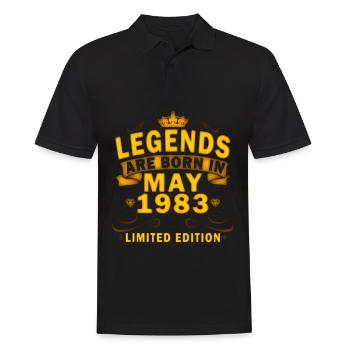 Mai 1983 Geburtstag Mai 1983 Original Mai Geschenk - Männer Poloshirt - Schwarz - Vorne - Kai (181cm)