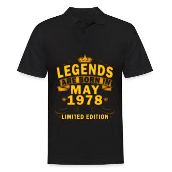 Mai 1978 | Anniversaire 1978 Millésime Mai - Polo Homme - noir - Devant - Kai (181cm)