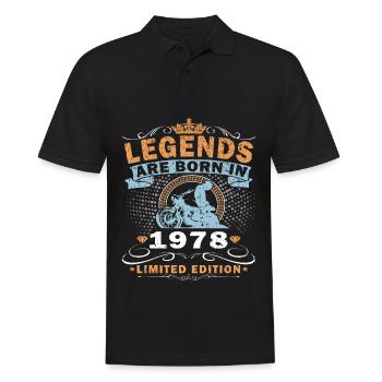 Vintage Motorcycle 1978 45th Anniversary - Men's Polo Shirt - black - Front - Kai (181cm)