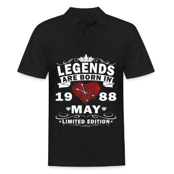 Mai 1988 Geschenk Schlagzeug Schlagzeuger - Männer Poloshirt - Schwarz - Vorne - Kai (181cm)