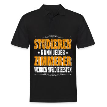 Zimmerer T-Shirt - Männer Poloshirt - Schwarz - Vorne - Kai (181cm)
