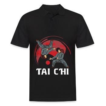 Tai Chi Chuan Shirt Taichi Taichichuan Taijiquan - Männer Poloshirt - Schwarz - Vorne - Kai (181cm)
