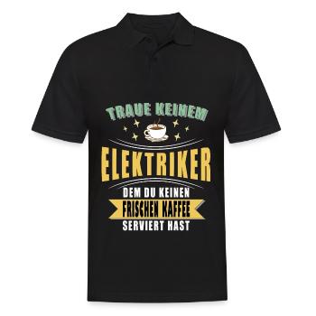 Elektriker Spruch Geschenk Elektriker - Männer Poloshirt - Schwarz - Vorne - Kai (181cm)