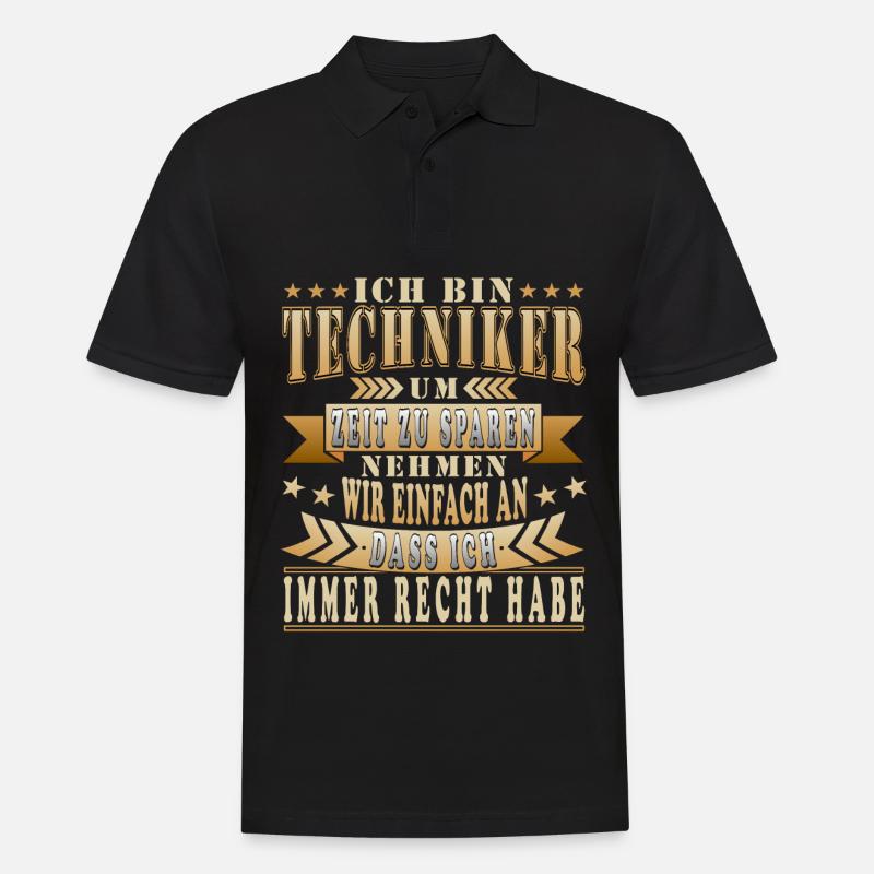 Lustige Techniker Sprüche - Männer Poloshirt - Schwarz