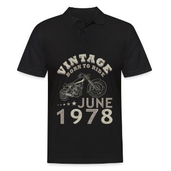 Biker Motorrad Juni 1978 45 Jahre Spruch - Men's Polo Shirt - black - Front - Kai (181cm)