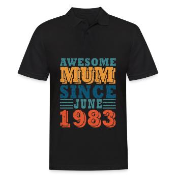 Maman Juin 1983 Millésime - Polo Homme - noir - Devant - Kai (181cm)