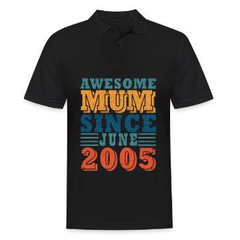 Maman Juin 2005 millésime - Polo Homme - noir - Devant - Kai (181cm)