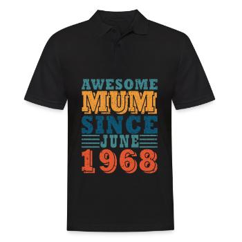 Mum June 1968 Vintage - Men's Polo Shirt - black - Front - Kai (181cm)