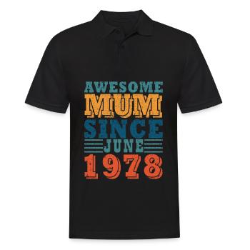 Mère Juin 1978 Naissance - Polo Homme - noir - Devant - Kai (181cm)