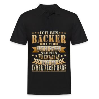 Lustige Bäcker Sprüche Geschenkidee - Männer Poloshirt - Schwarz - Vorne - Kai (181cm)