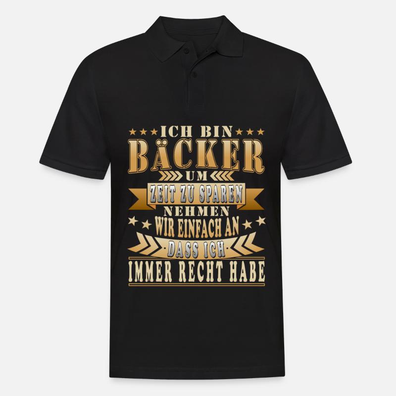 Lustige Bäcker Sprüche Geschenkidee - Männer Poloshirt - Schwarz