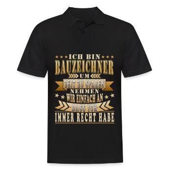 Bauzeichner spruch - Männer Poloshirt - Schwarz - Vorne - Kai (181cm)