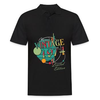 Vintage 1974 Vintage Retro Birthday Gift - Men's Polo Shirt - black - Front - Kai (181cm)