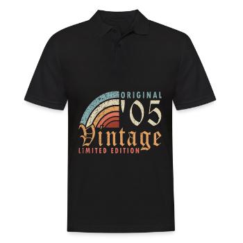 2005 Anniversaire né en 2005 Retro Vintage - Polo Homme - noir - Devant - Kai (181cm)