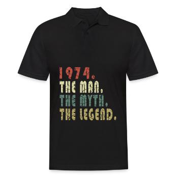 49th Birthday Man Original Vintage 1974 - Men's Polo Shirt - black - Front - Kai (181cm)