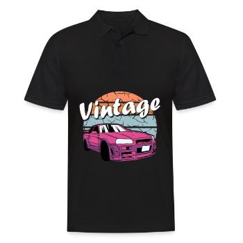 Voiture de collection rétro - Polo Homme - noir - Devant - Kai (181cm)