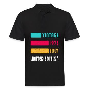 1973 July Limited Edition 50th Birthday Outfit - Men's Polo Shirt - black - Front - Kai (181cm)