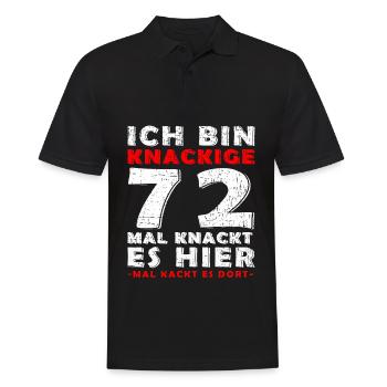 1951 Juli Limited Edition 72. Geburtstag Outfit - Männer Poloshirt - Schwarz - Vorne - Kai (181cm)