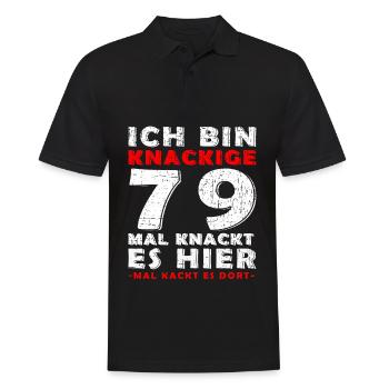 79 Jahre Geburtstagsgeschenk 79 Jahre - Männer Poloshirt - Schwarz - Vorne - Kai (181cm)