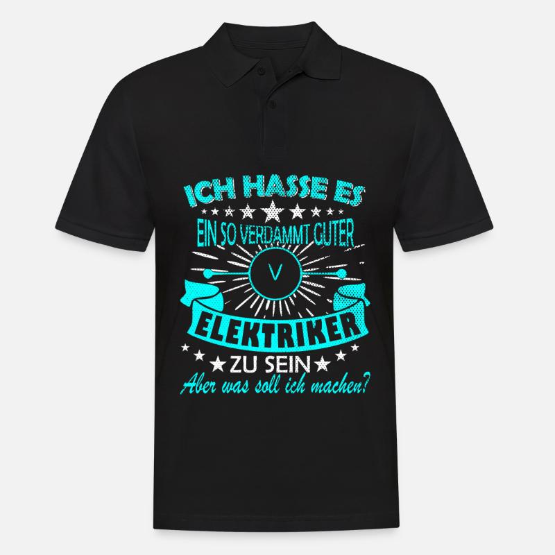 Elektriker Spruch - Männer Poloshirt - Schwarz