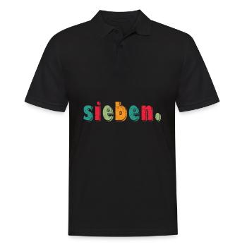 7. Kindergeburtstag 7 Jahre Geschenk - Männer Poloshirt - Schwarz - Vorne - Kai (181cm)