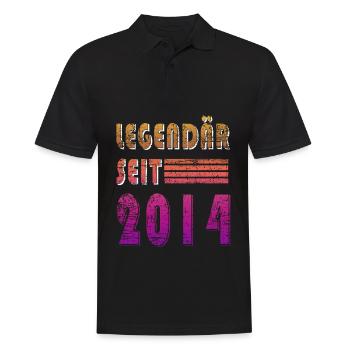 Original 2014 Jahrgang Vintage Geburtstag 2014 - Männer Poloshirt - Schwarz - Vorne - Kai (181cm)
