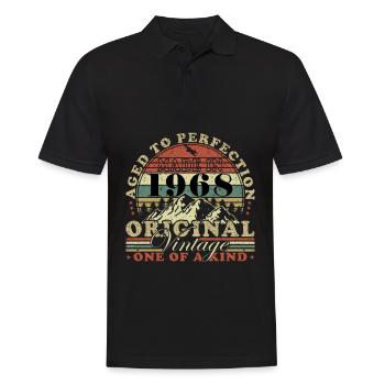 Vintage 1968 Retro Jahrgang Geburtstag Geschenk - Männer Poloshirt - Schwarz - Vorne - Kai (181cm)
