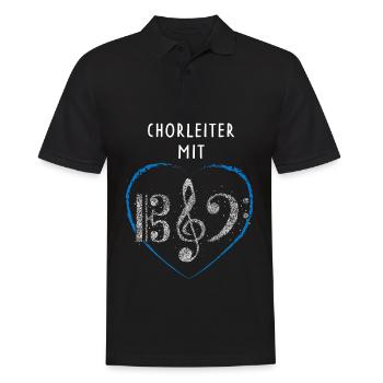 Chorleiter mit Herz Chor Musiker Musikverein - Männer Poloshirt - Schwarz - Vorne - Kai (181cm)