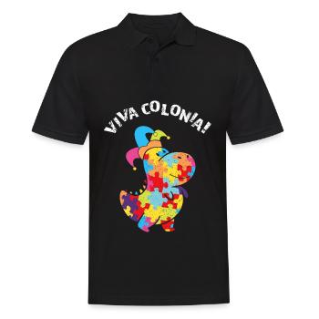 Viva Colonia Cologne Carnival Confetti Dino Kölle - Men's Polo Shirt - black - Front - Kai (181cm)