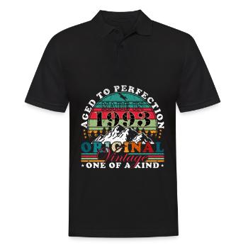30. Geburtstag Jahrgang 1993 Vintage 1993 - Männer Poloshirt - Schwarz - Vorne - Kai (181cm)