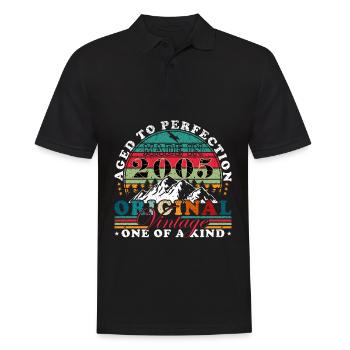 18. Geburtstag Jahrgang 2005 Vintage 2005 - Männer Poloshirt - Schwarz - Vorne - Kai (181cm)