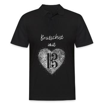 Bratschist mit Herz Bratsche Musik Orchester - Männer Poloshirt - Schwarz - Vorne - Kai (181cm)