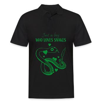 Serpents, Gardiens de zoo, Reptiles, Amoureux des serpents - Polo Homme - noir - Devant - Kai (181cm)