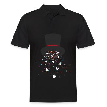 Sorcerer's Hat Illusionist Magic Show Card Tricks - Men's Polo Shirt - black - Front - Kai (181cm)