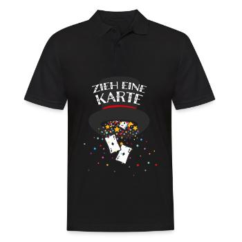 Zieh eine Karte Magier Kartenmagie Kartentricks - Männer Poloshirt - Schwarz - Vorne - Kai (181cm)