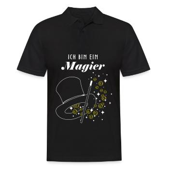 Magier Zauberer Münzmagie Münztricks Illusionist - Männer Poloshirt - Schwarz - Vorne - Kai (181cm)