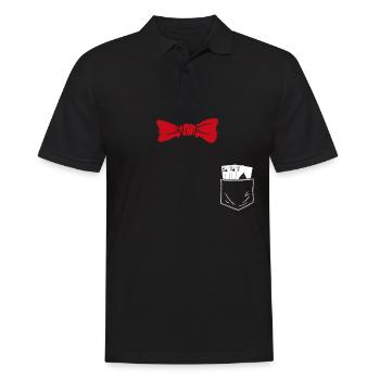 Costume Replacement Card Tricks Street Mage Magician - Men's Polo Shirt - black - Front - Kai (181cm)