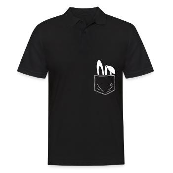 Costume de remplacement magicien magicien poitrine poche lapin - Polo Homme - noir - Devant - Kai (181cm)
