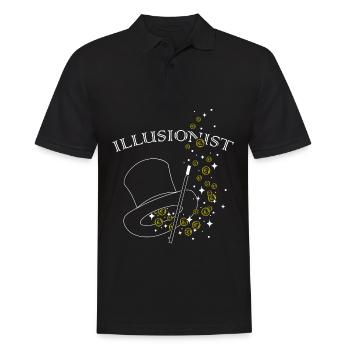 Illusionniste, Chapeau de sorcier, Trickster, Magicien amateur - Polo Homme - noir - Devant - Kai (181cm)