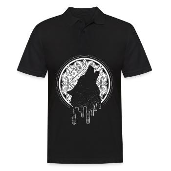 Wolf Wölfe Winkinger Mittelalter Mythologie Odin - Männer Poloshirt - Schwarz - Vorne - Kai (181cm)