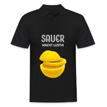 Sauer macht lustig Zitrone Lemon Tropen Früchte - Männer Poloshirt - Schwarz - Vorne - Kai (181cm)