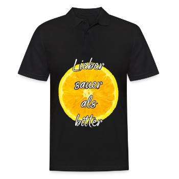 Zitrone Citrus Sauer Tropisch Früchte Sommerfrucht - Männer Poloshirt - Schwarz - Vorne - Kai (181cm)