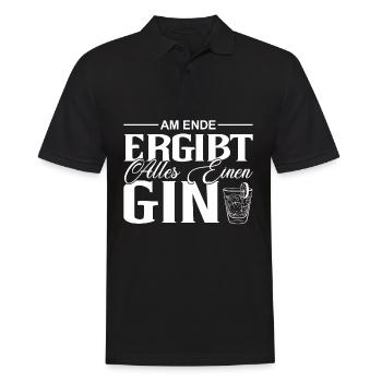 Am Ende ergibt alles einen Gin Gintrinker - Männer Poloshirt - Schwarz - Vorne - Kai (181cm)