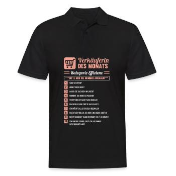 Verkäuferin Des Monats | Kundenfragen Einzelhandel - Männer Poloshirt - Schwarz - Vorne - Kai (181cm)