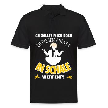 Anti Dressedcode Gast | Scherz Outfit | In Schale - Männer Poloshirt - Schwarz - Vorne - Kai (181cm)